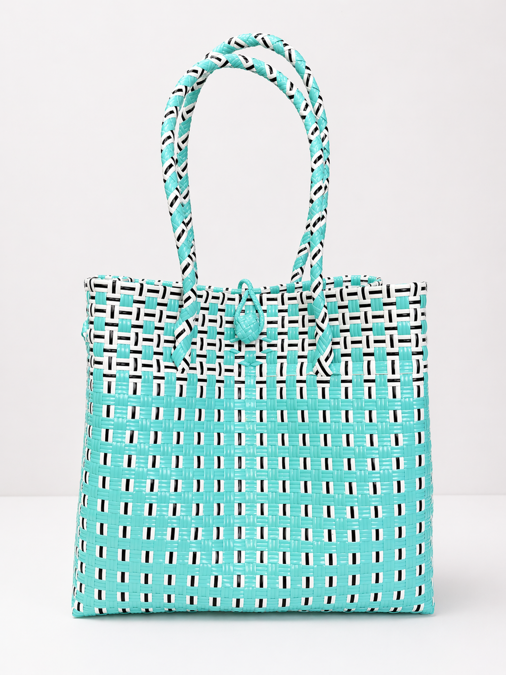The Weekend Tote – Teal Grid