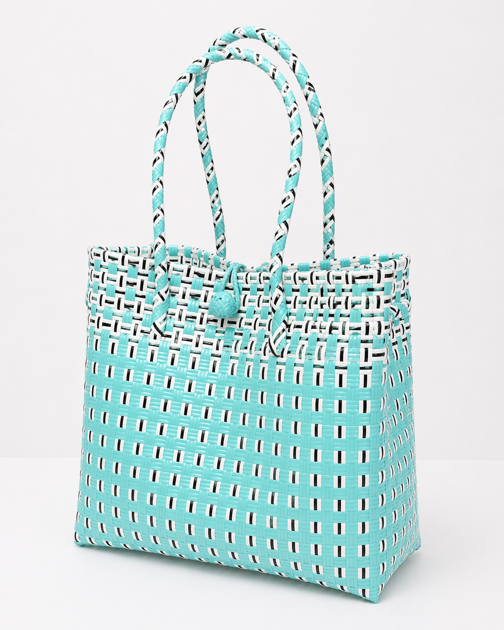 The Weekend Tote – Teal Grid