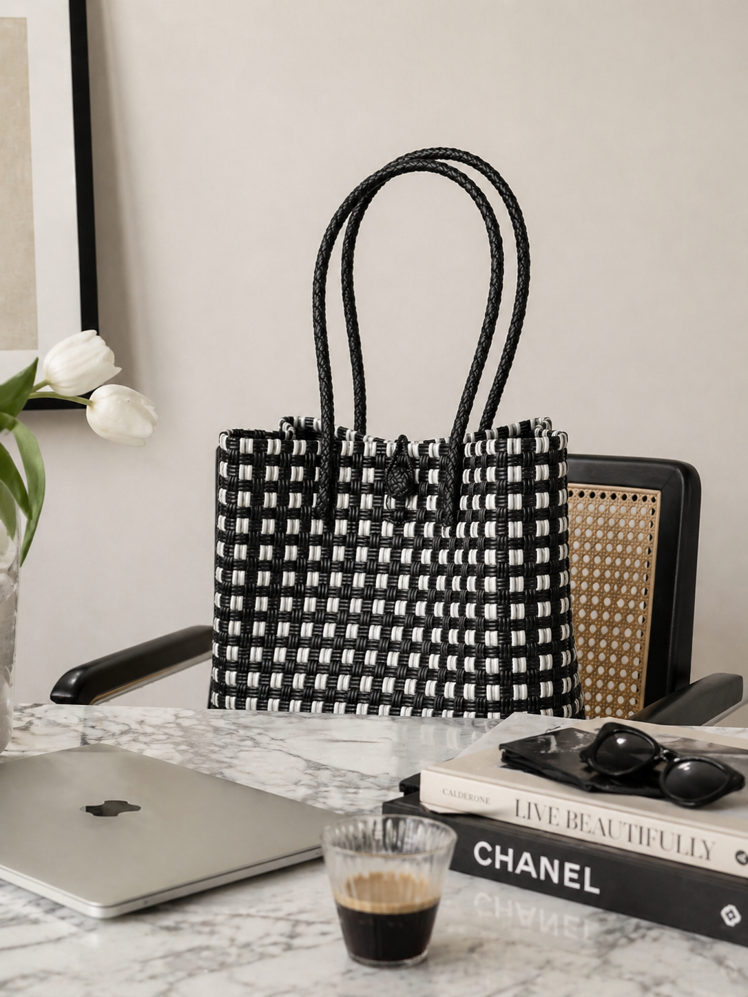 The Weekend Tote – Black Check